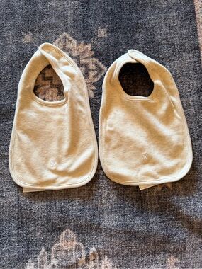 Ralph Lauren Neutral Beige Baby Bibs - Pack of 2